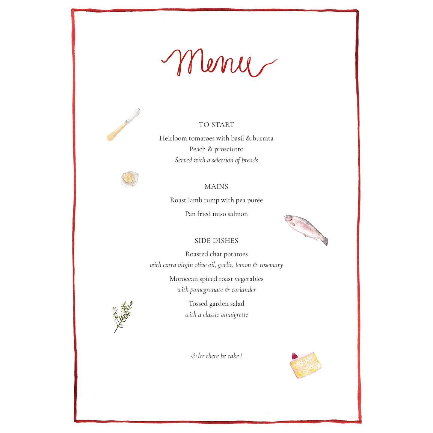 Carte Du Jour Menu