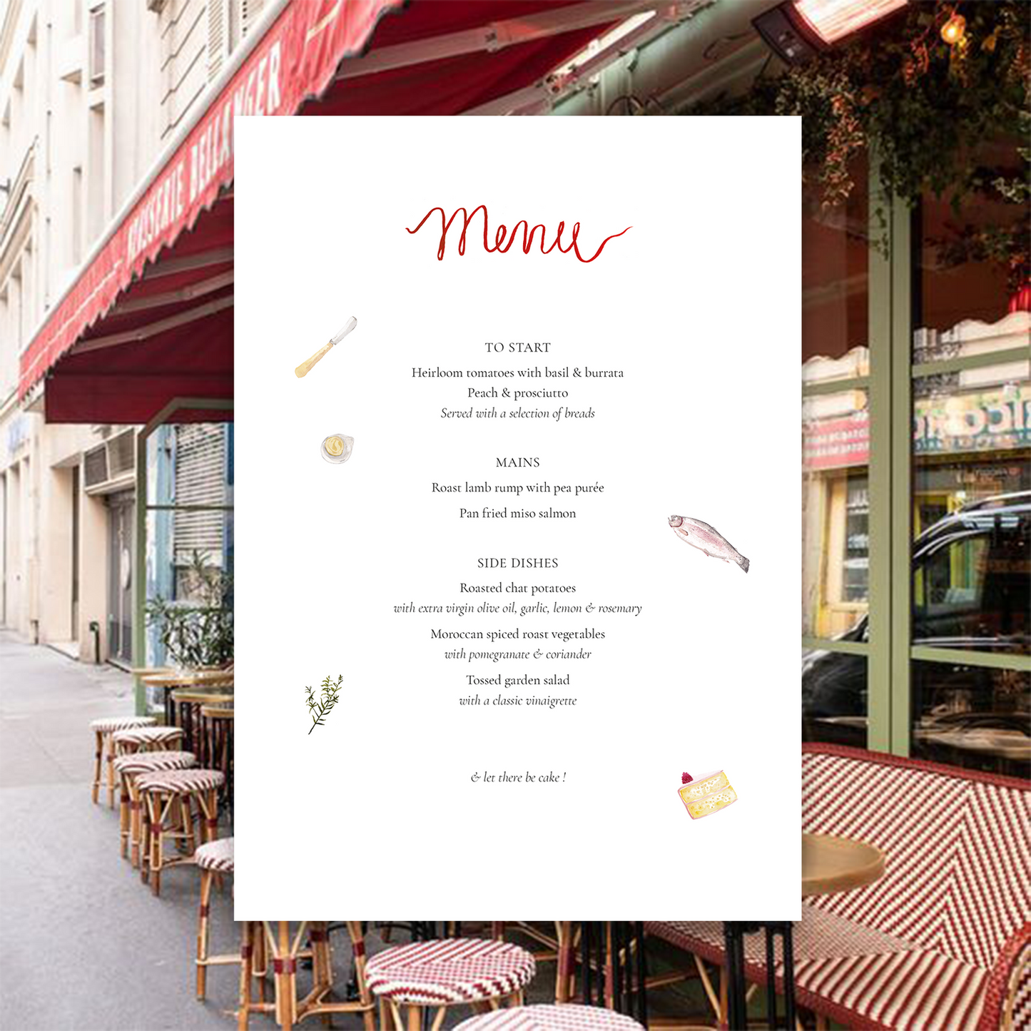 Carte Du Jour Menu