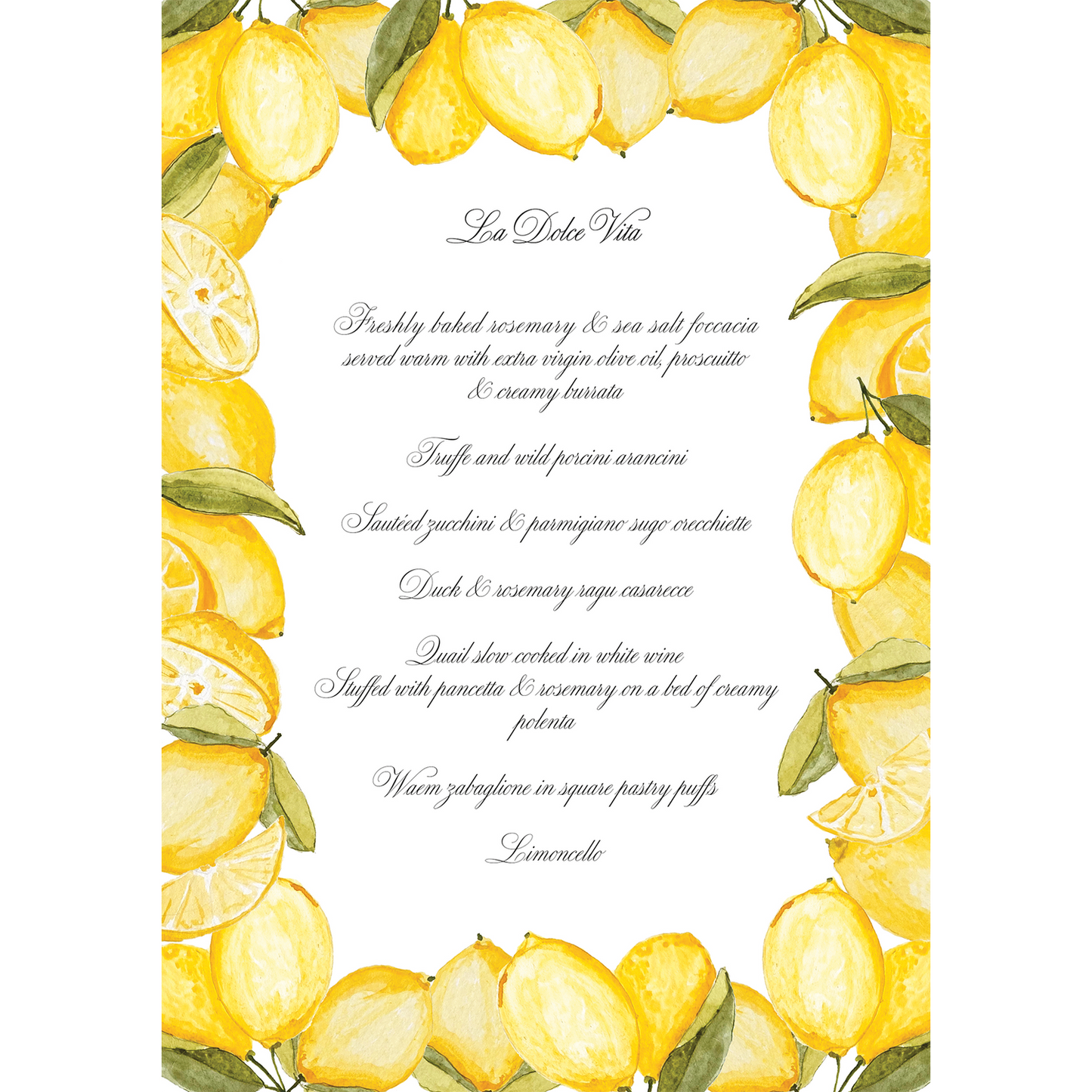 La Dolce Vita Menu