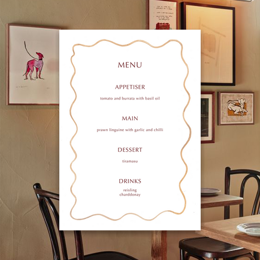 Beige Wave Menu