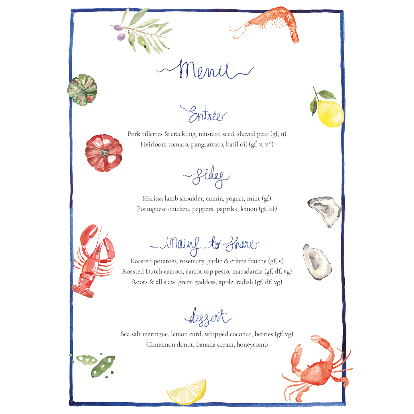 Mediterranean Eats Menu
