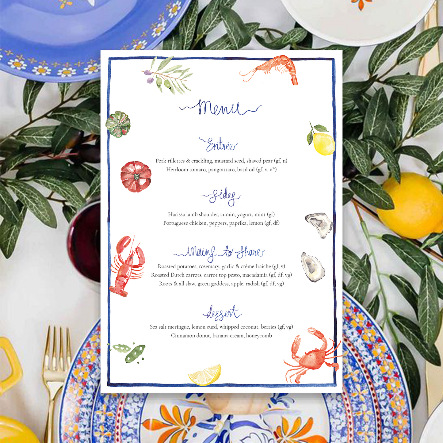 Mediterranean Eats Menu