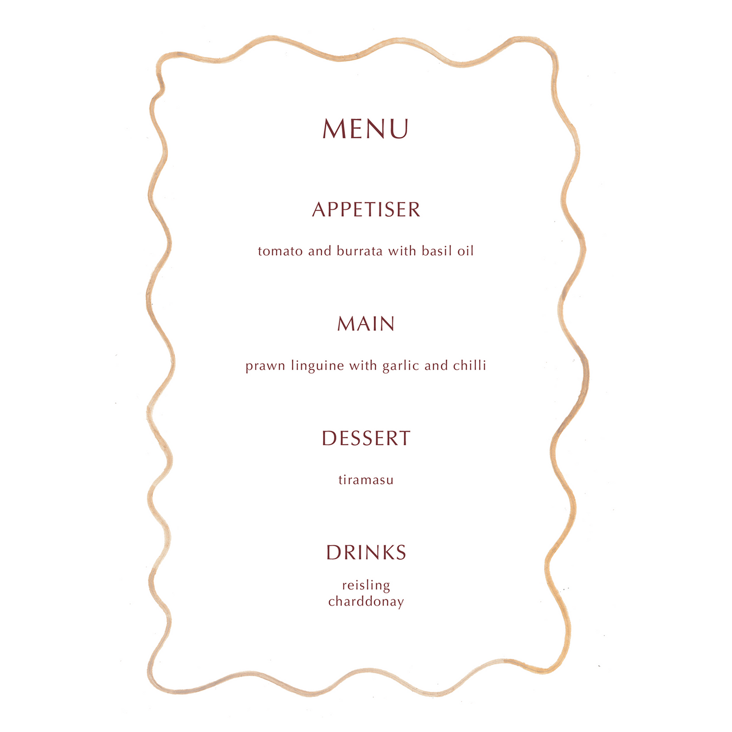 Beige Wave Menu