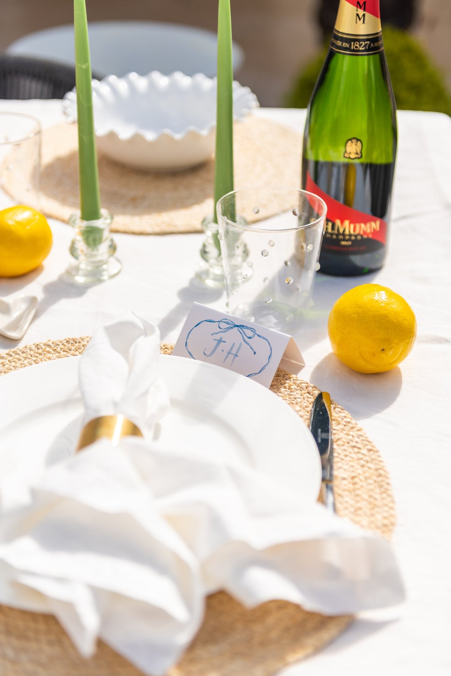 Blue Bows Place Cards