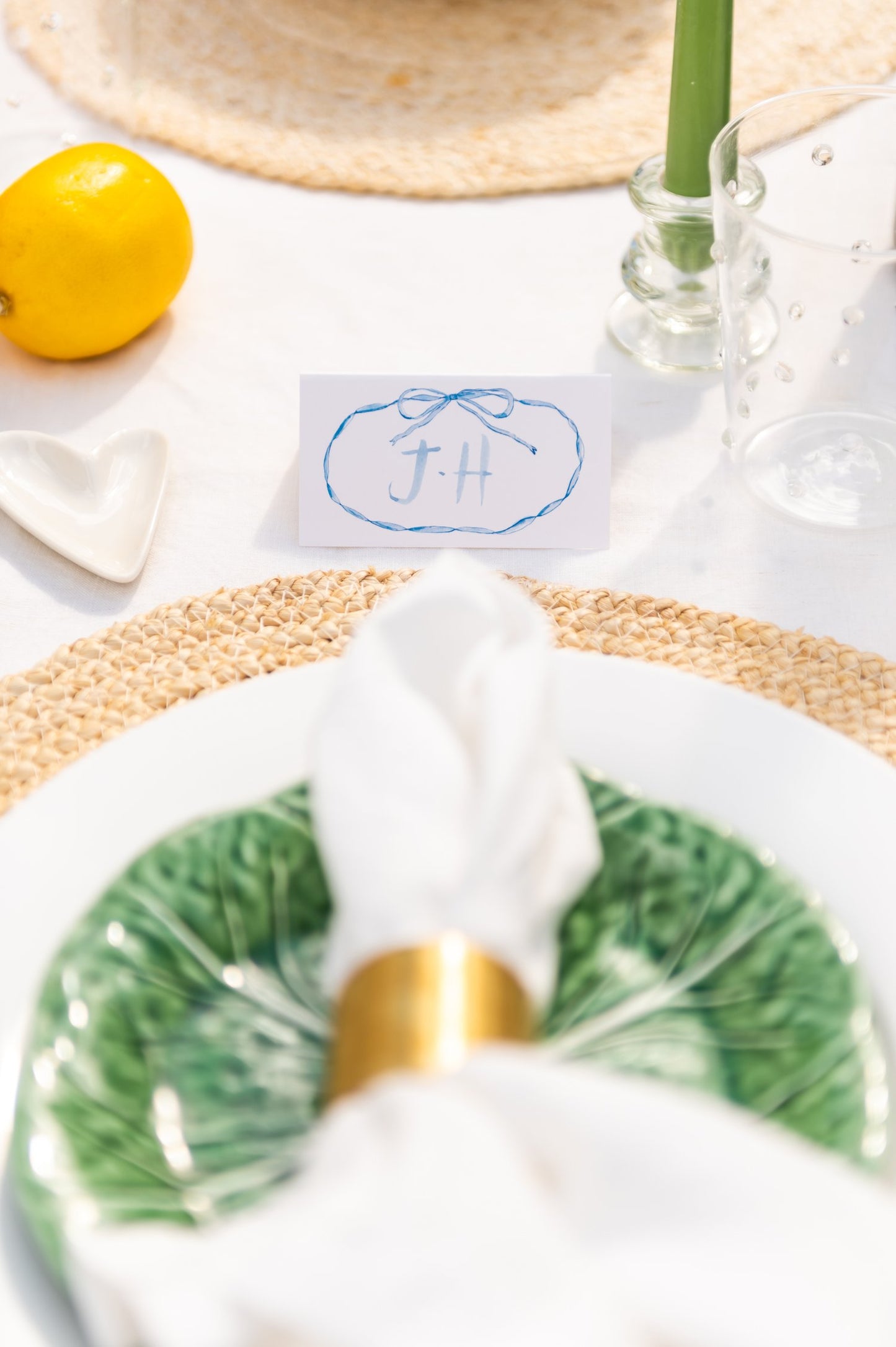 Blue Bows Place Cards