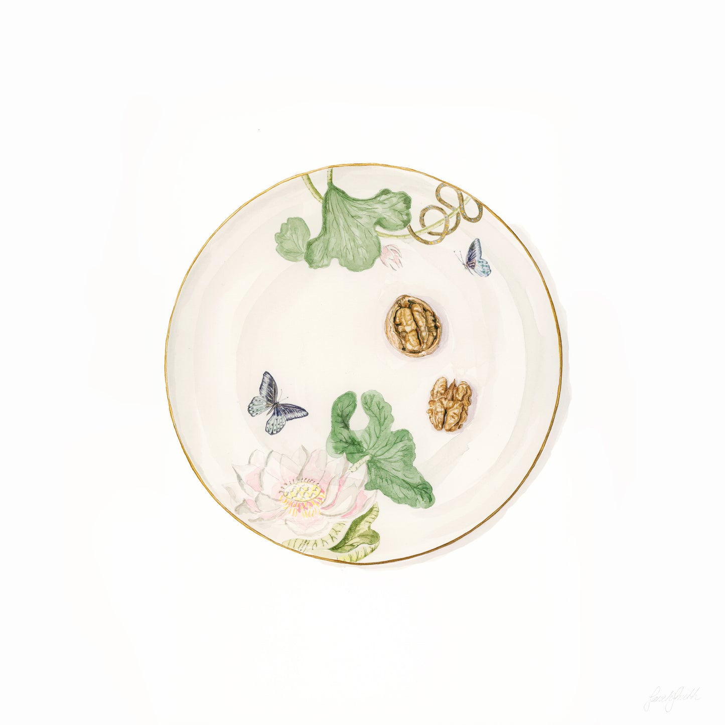 'Walnuts & Birds' Fine Art Print